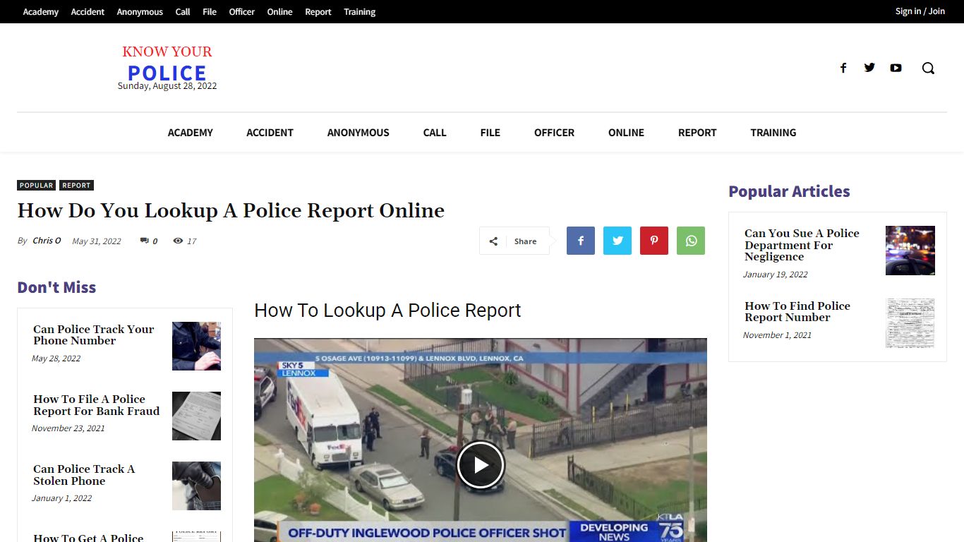 How Do You Lookup A Police Report Online - KnowYourPolice.net